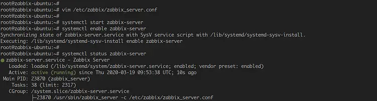 Конфигурация Zabbix Server