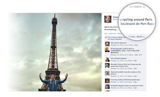 Добавление места к фотографии в Facebook