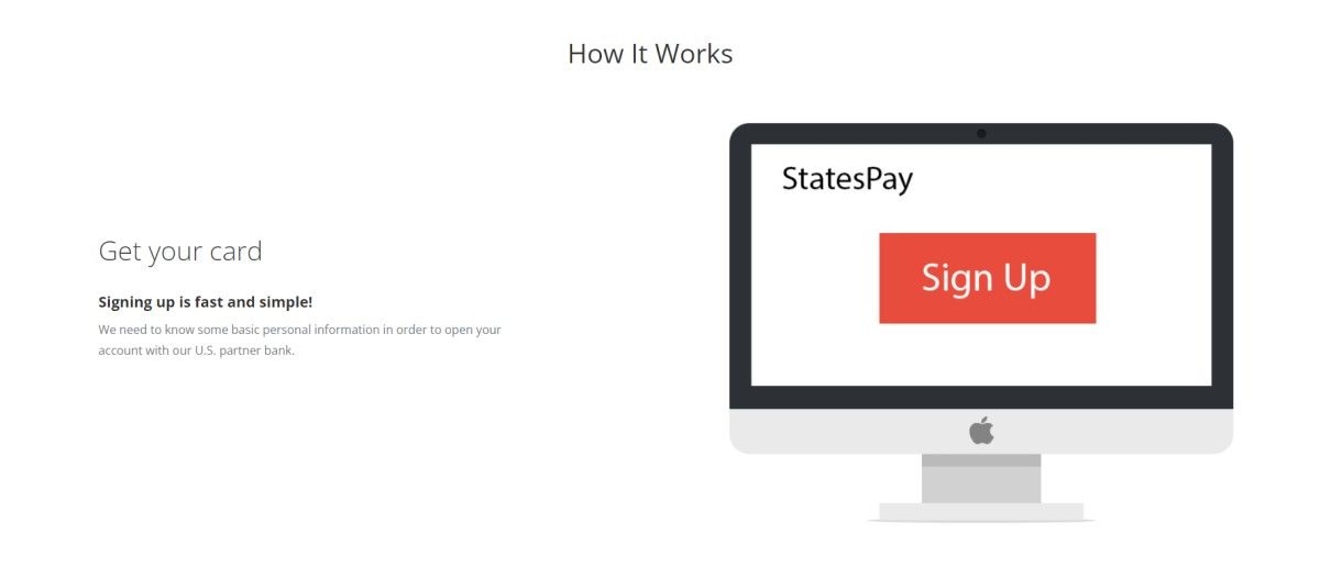 Скриншот карты StatesPay: виртуальная Visa