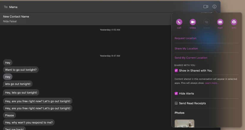 silencing Message notifications from a particular contact