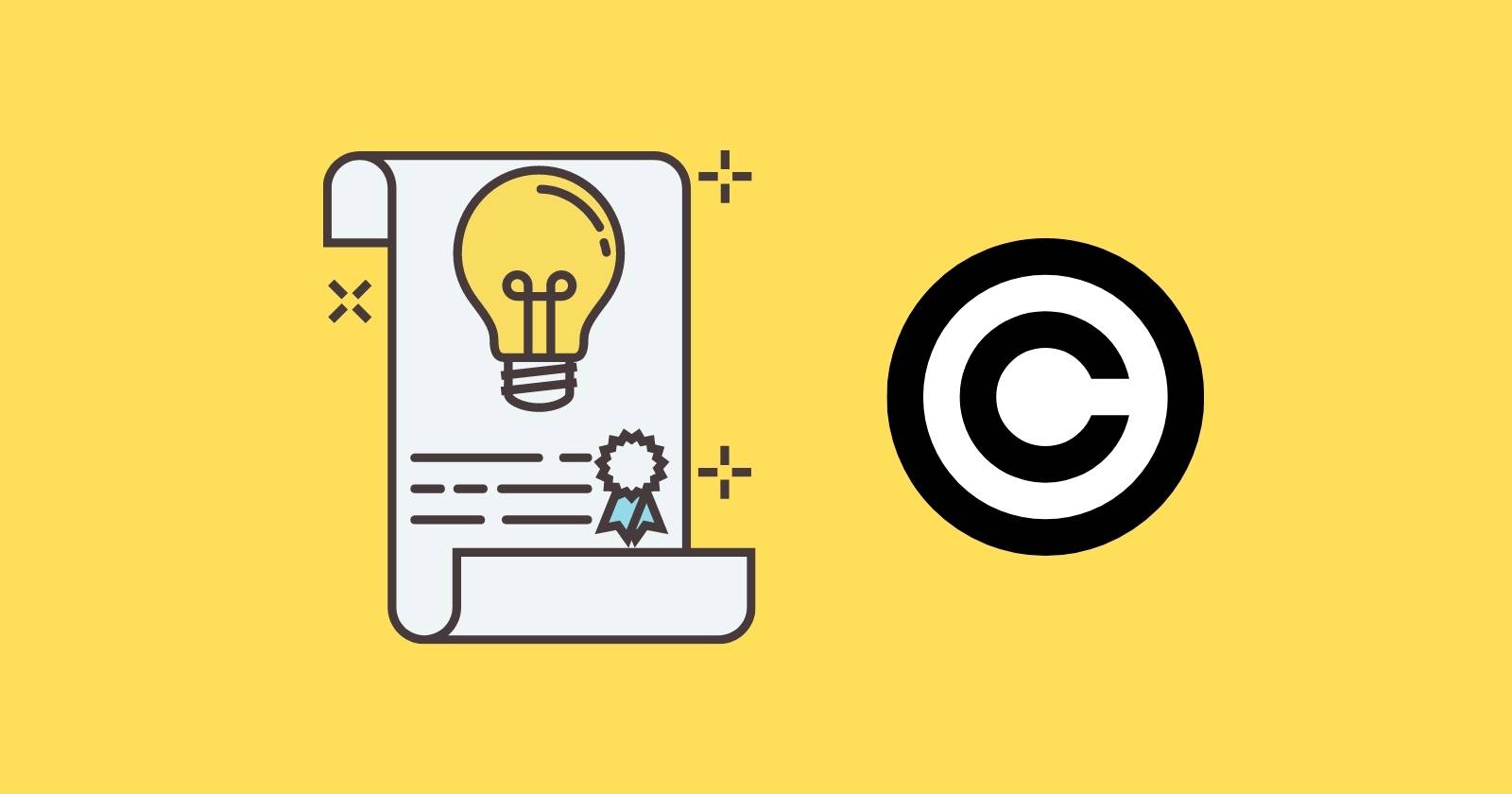 Значок уведомления об авторском праве на документе