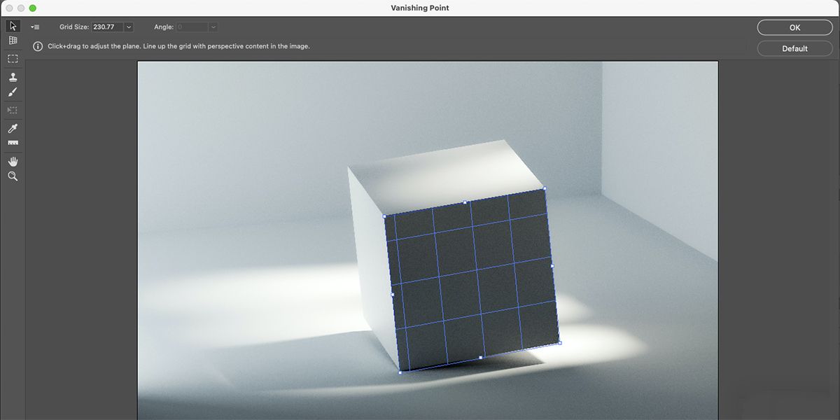 Сетка vanishing point на белой коробке
