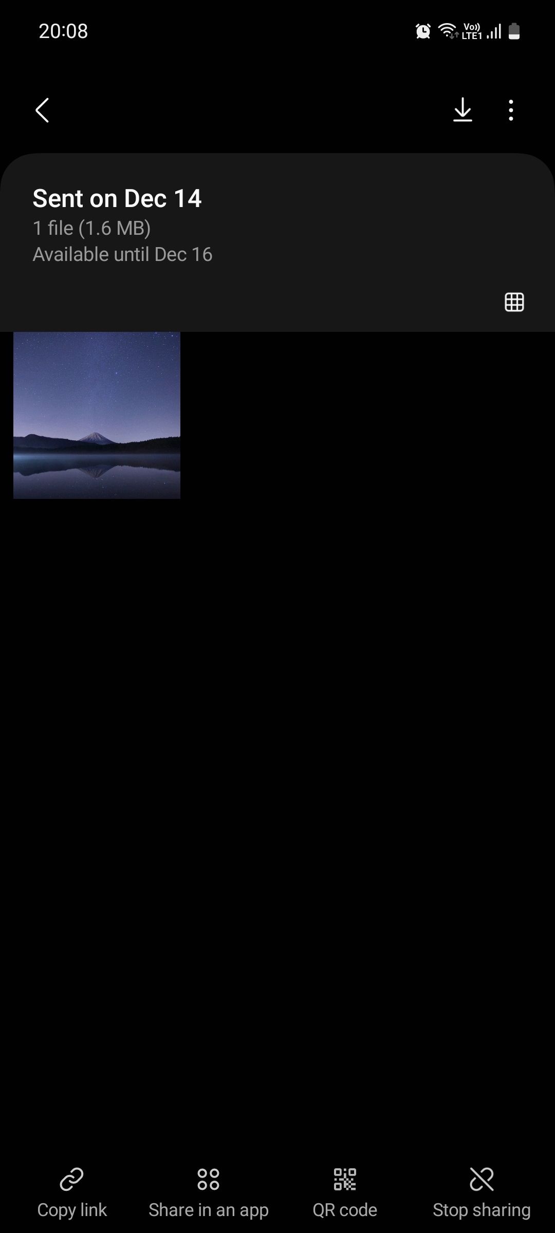 Детали передачи файла: размер, дата, срок действия