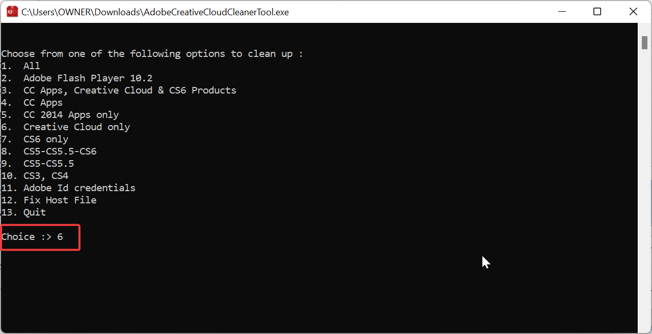 Scegli il software da rimuovere con lo strumento Cleaner