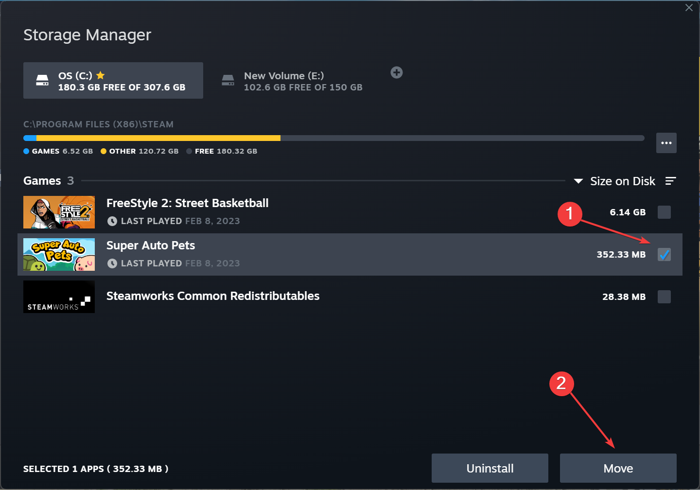 Перенос игры в Steam