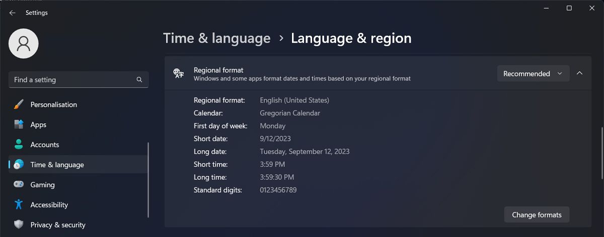 Изменение формата времени и даты через Параметры Windows