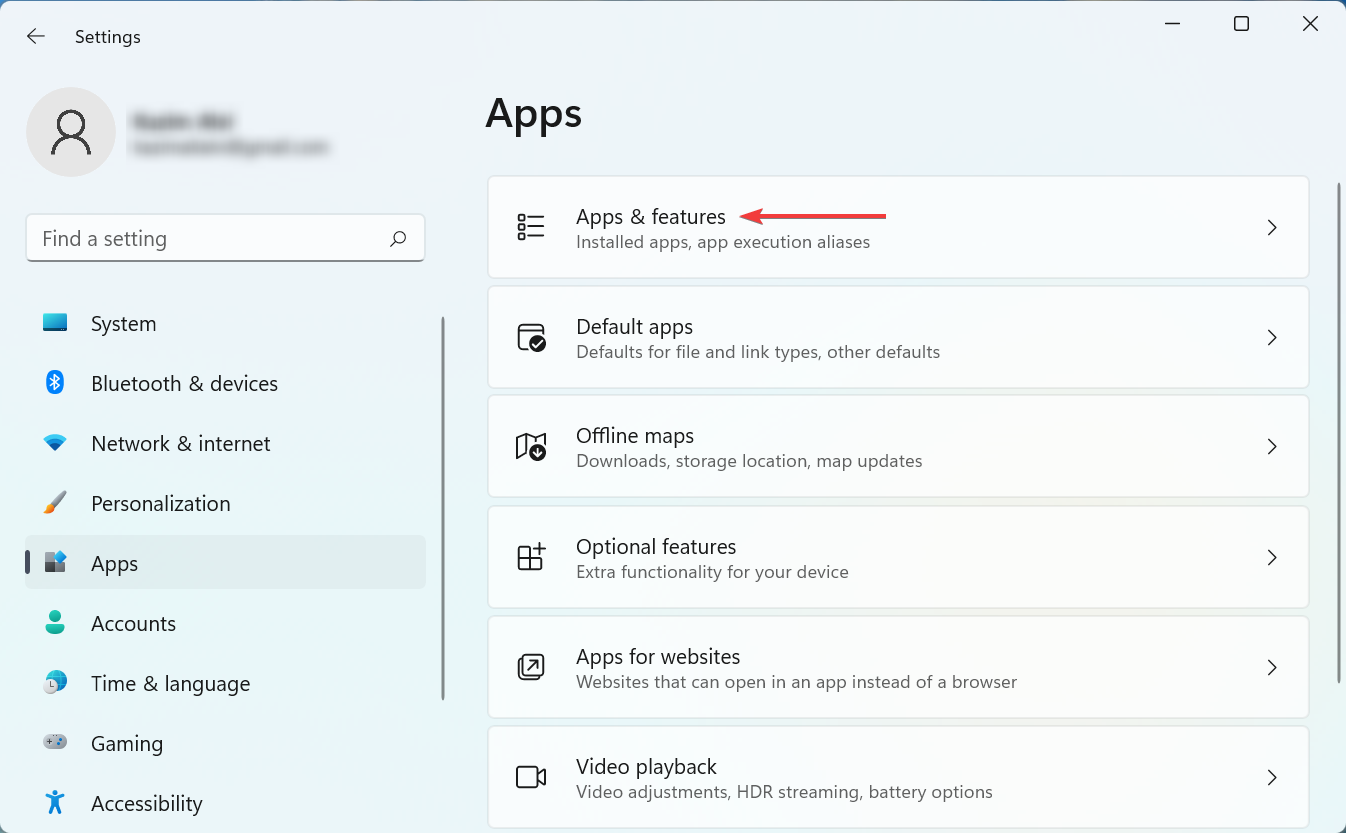 Приложения и возможности в Параметрах Windows