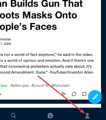 Экран аккаунта Tumblr с настройками