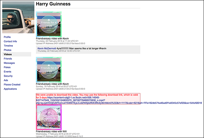 Все загруженные видео и ссылки на автоматически сгенерированные ролики