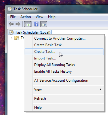 Скриншот настроек задачи Планировщика
