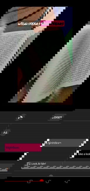 Таймлайн для управления появлением текста в Short