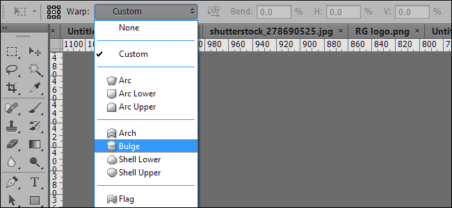 предустановленные варианты Warp в Photoshop