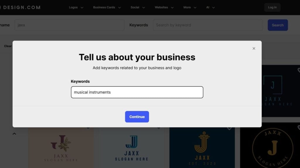 Поле ввода названия бренда в генераторе