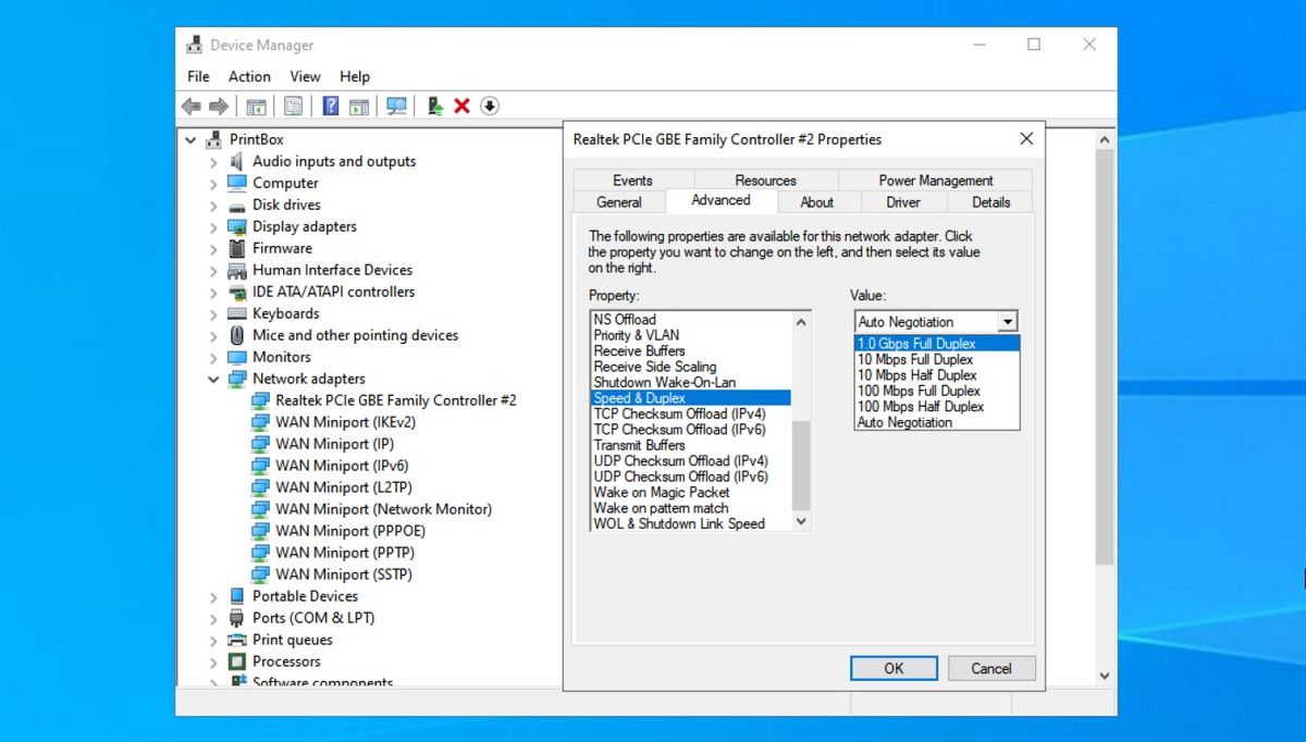 Process to manually set the speed of the ports to the desired speed