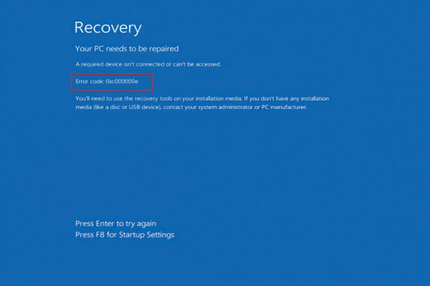 Исправление ошибки 0xc00000e в Windows 11