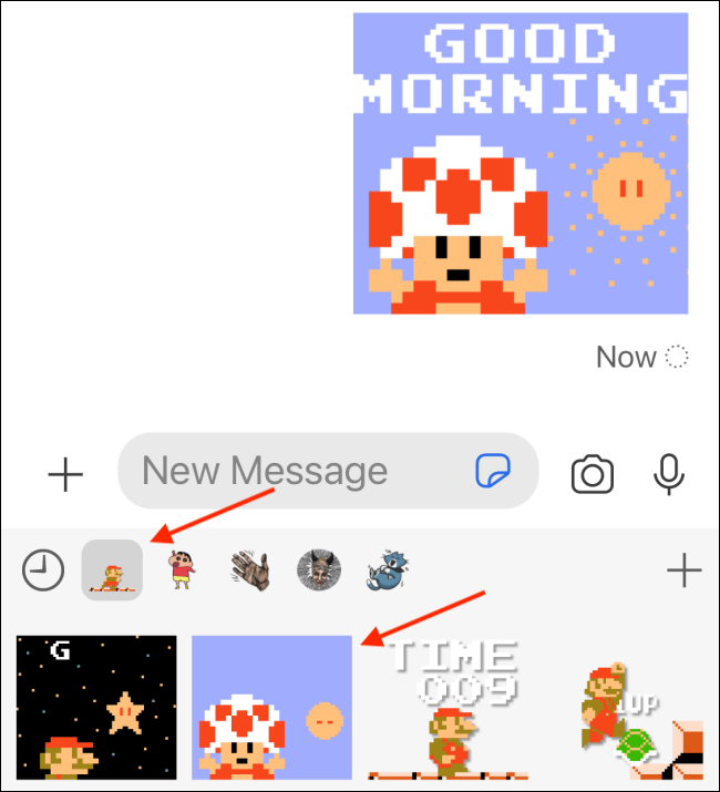 Выберите новый пакет и отправьте стикер в Signal на iPhone