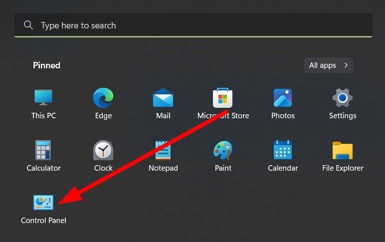 Панель управления Windows