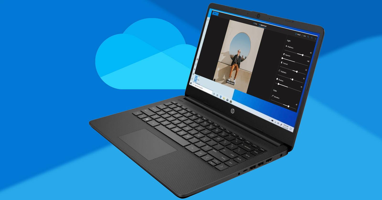 Редактирование фотографий в OneDrive — экран с миниатюрой и инструментами