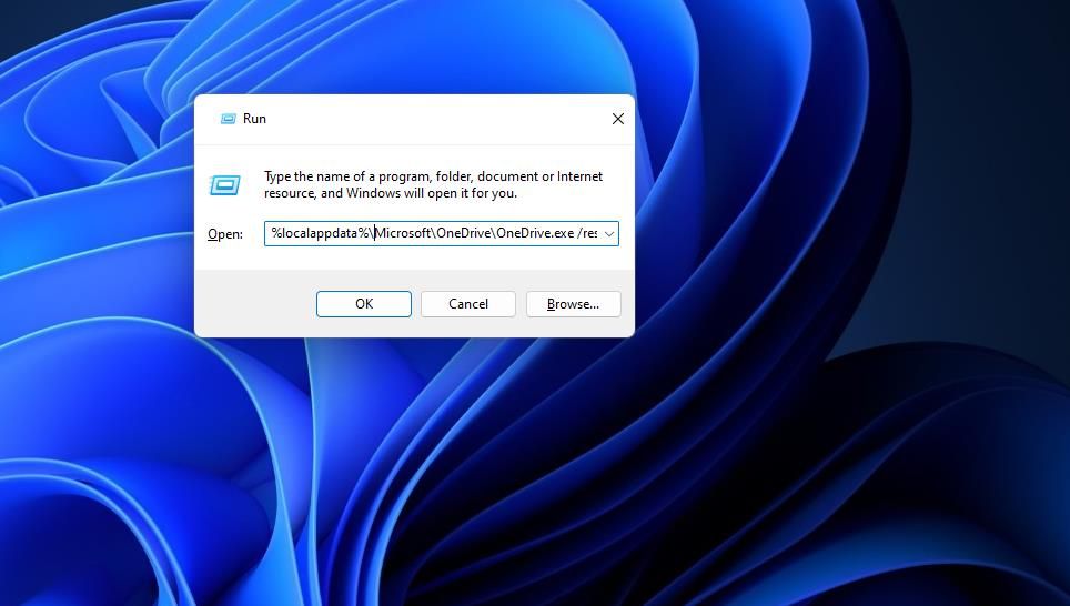 Сброс OneDrive через Выполнить