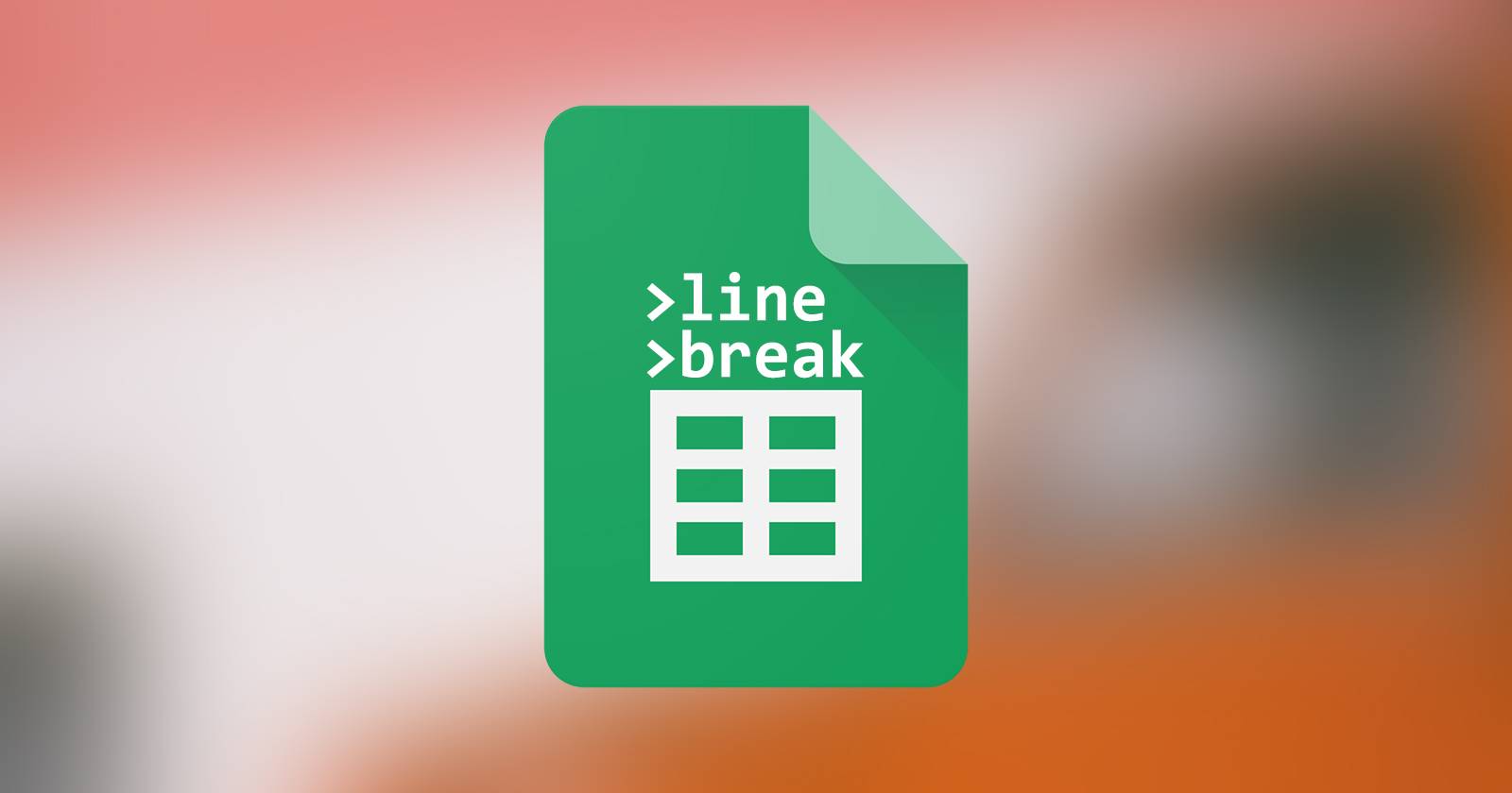 Логотип Google Sheets на размытой фоновой картинке