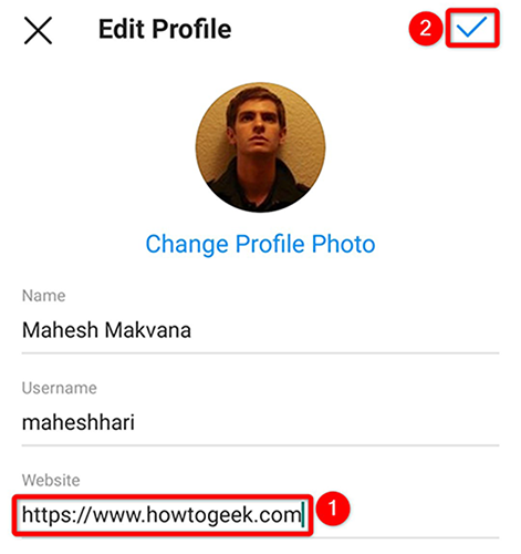 Добавьте ссылку в био через приложение Instagram.