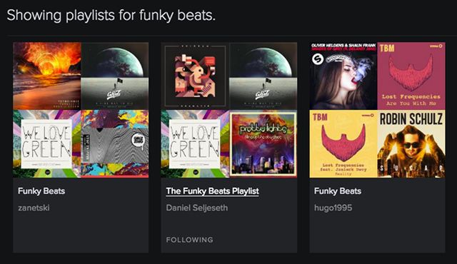 Плейлисты пользователей в Spotify
