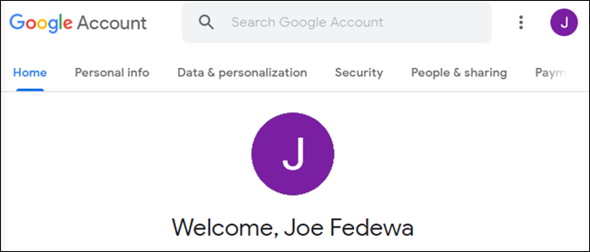 Страница Google Аккаунт — Мой аккаунт