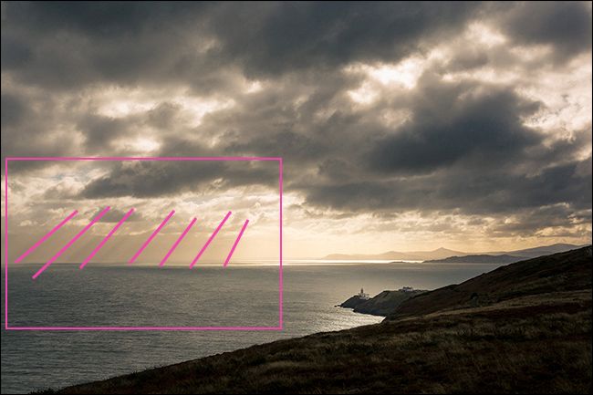 Луч света, уводящий взгляд из кадра и портящий композицию