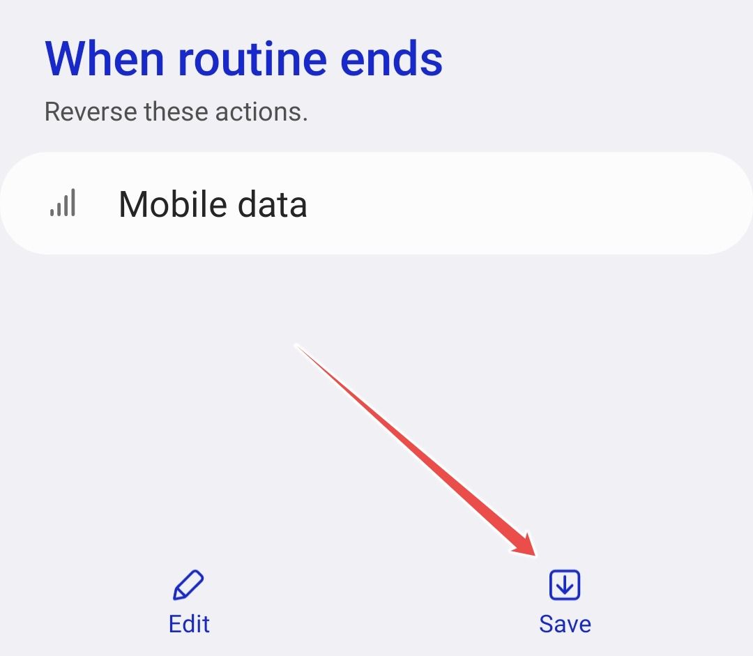 Сохранение рекомендуемой Routine на Samsung.