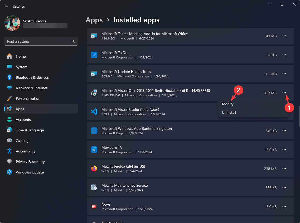 three dots icon - Modify