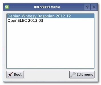 Основное меню BerryBoot