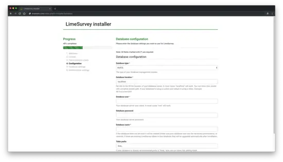 Конфигурация базы данных