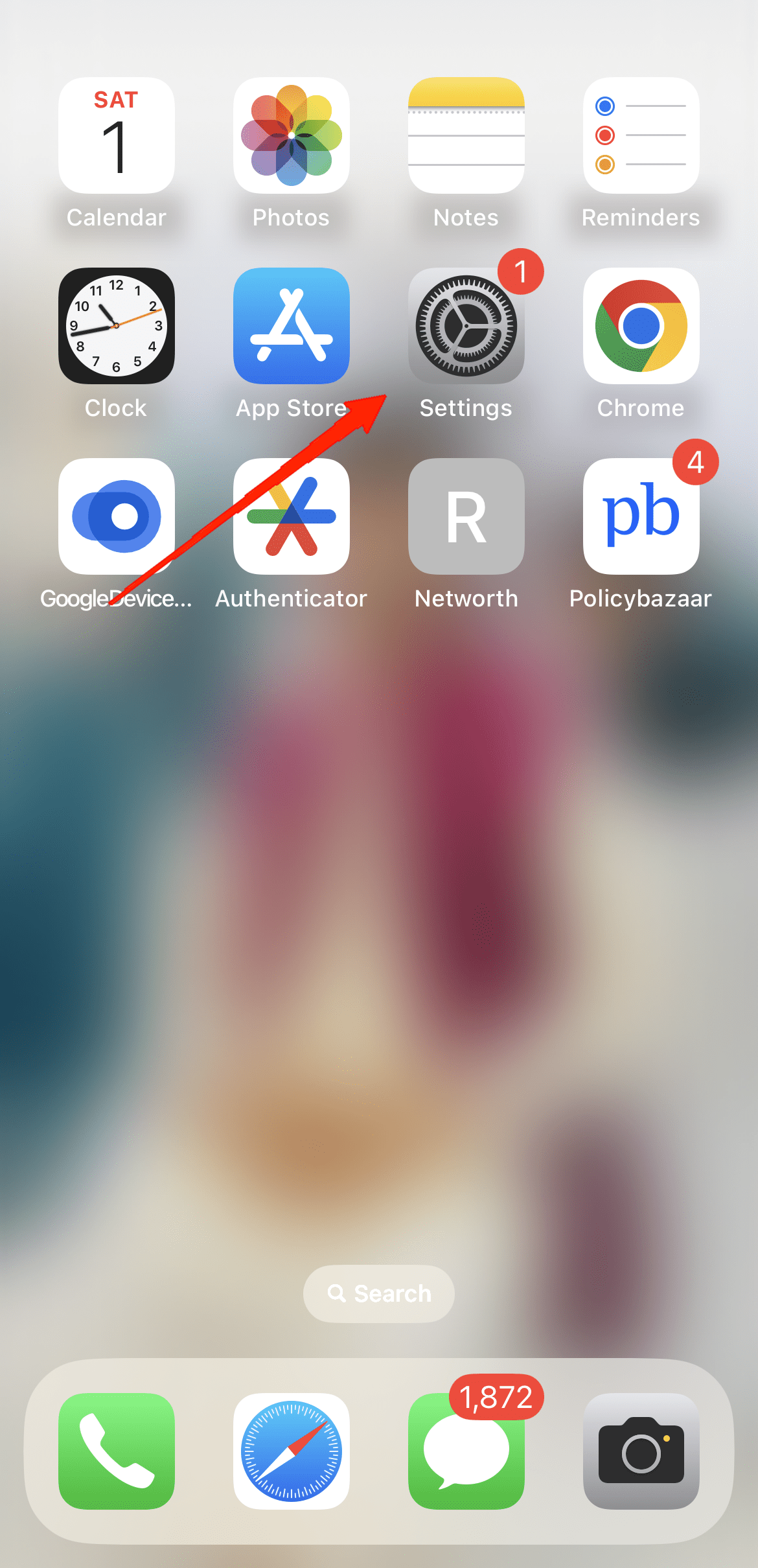 Открыть приложение Настройки на iPhone