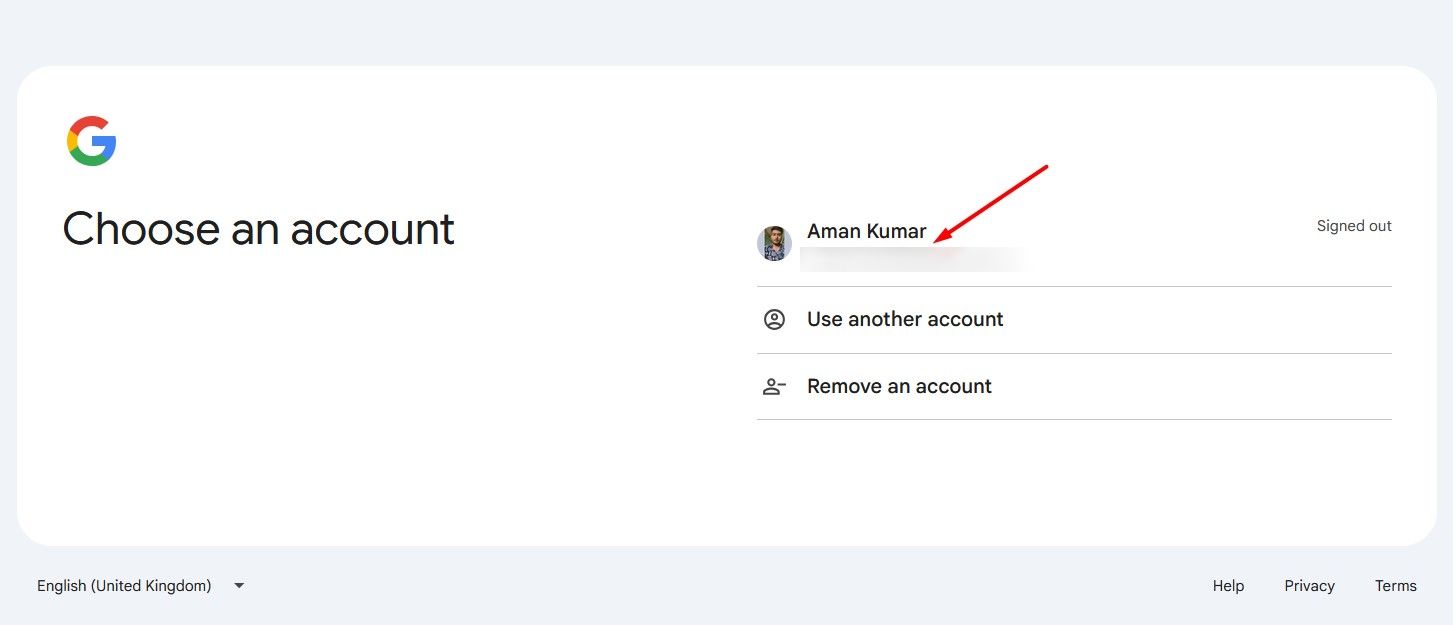 Страница входа в Google.