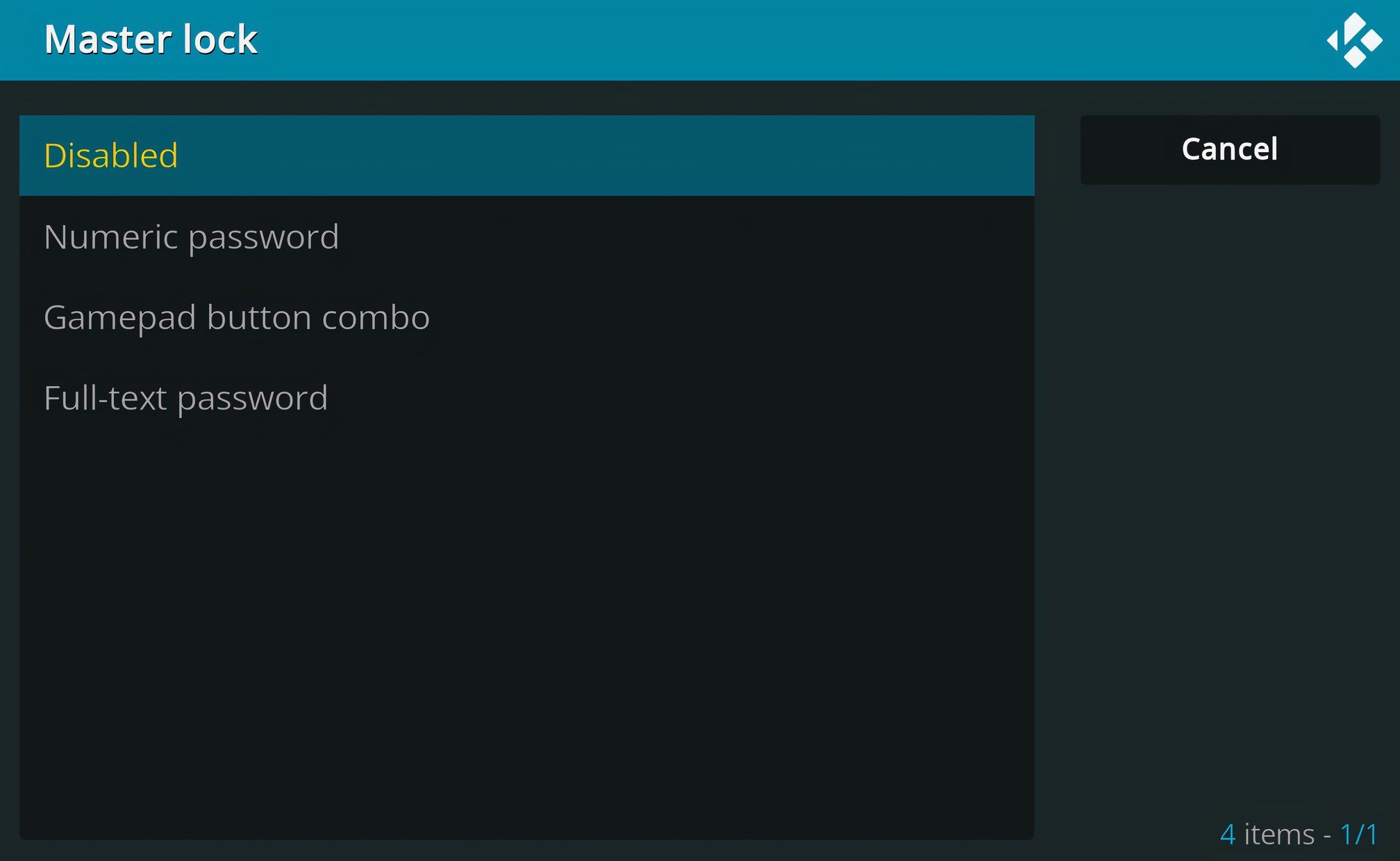 Установка мастер-блокировки (код или пароль).