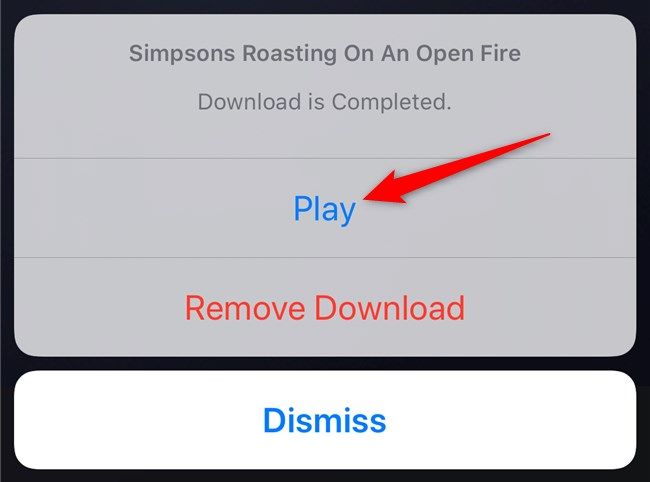 Выберите Воспроизвести в меню