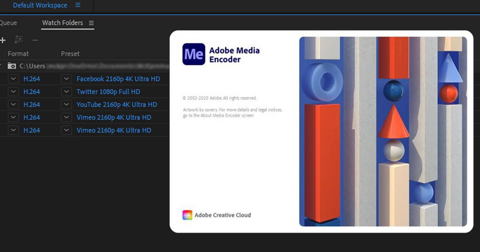 Watch Folders в Adobe Media Encoder