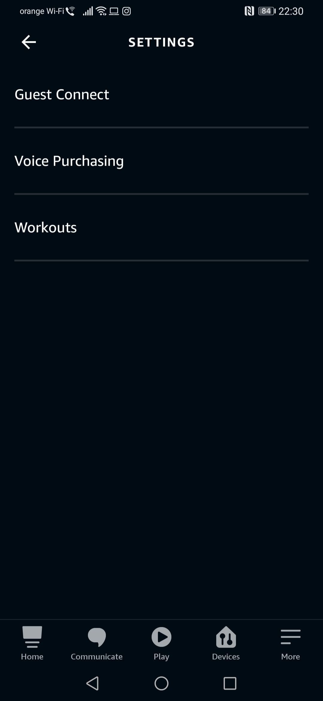 Опции голосовой покупки в приложении Alexa