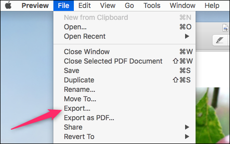 Экспорт в Preview — меню Quartz-Filter