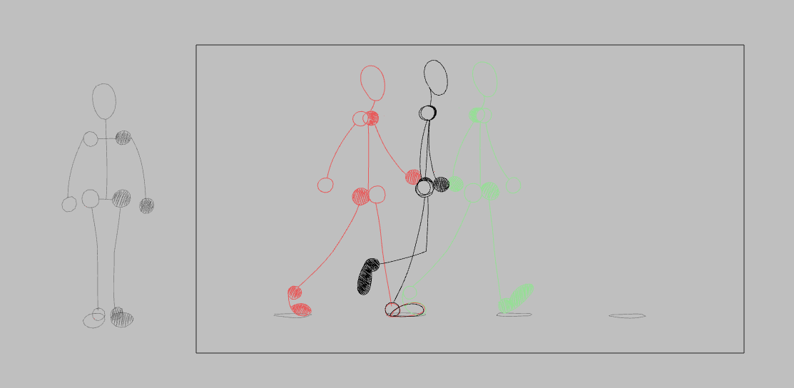 Первый кроссовер — промежуточная поза между ключевыми кадрами
