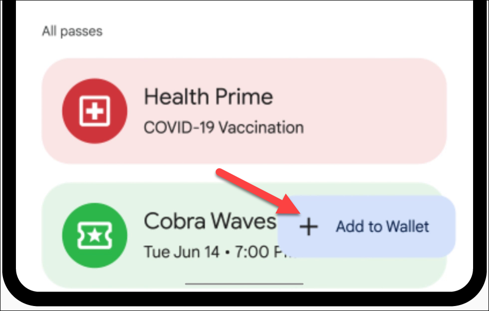 Кнопка 'Add to Wallet' в Google Wallet