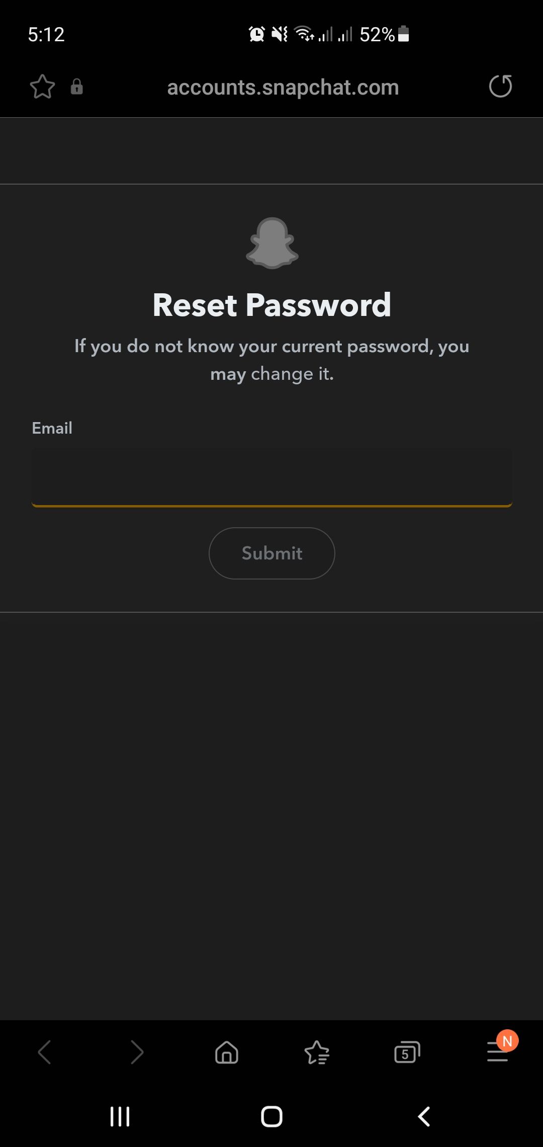 Форма для ввода зарегистрированной электронной почты