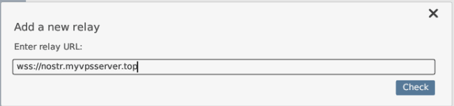Адрес нового nostream релея.