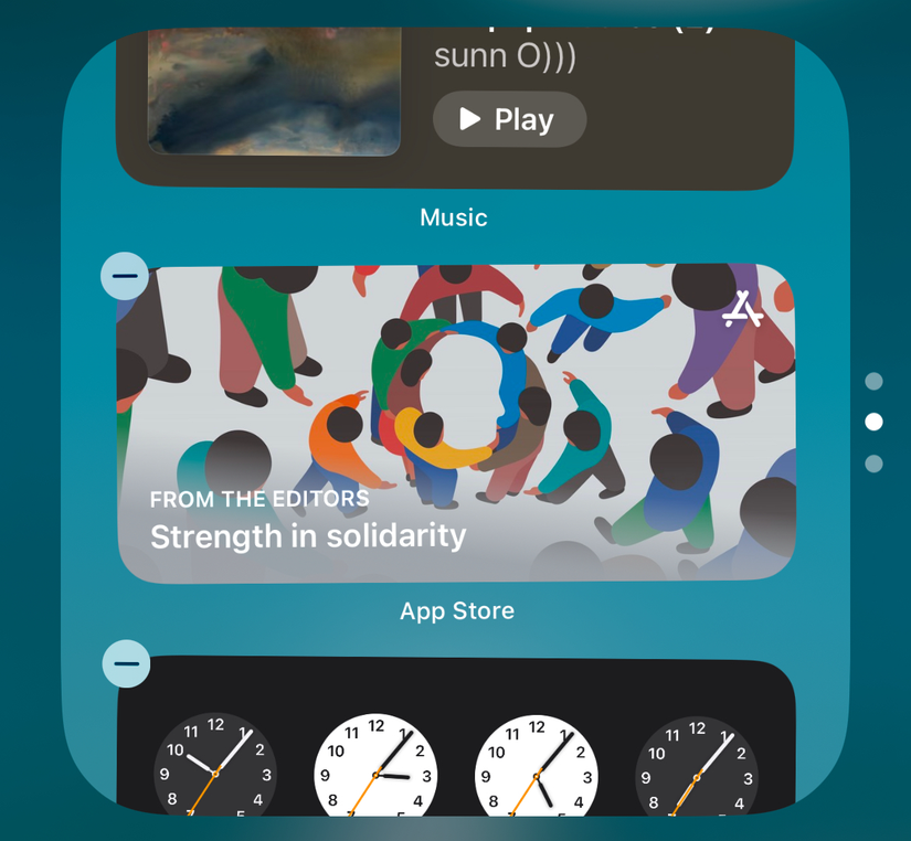 Cambiare l'ordine di una pila di widget.