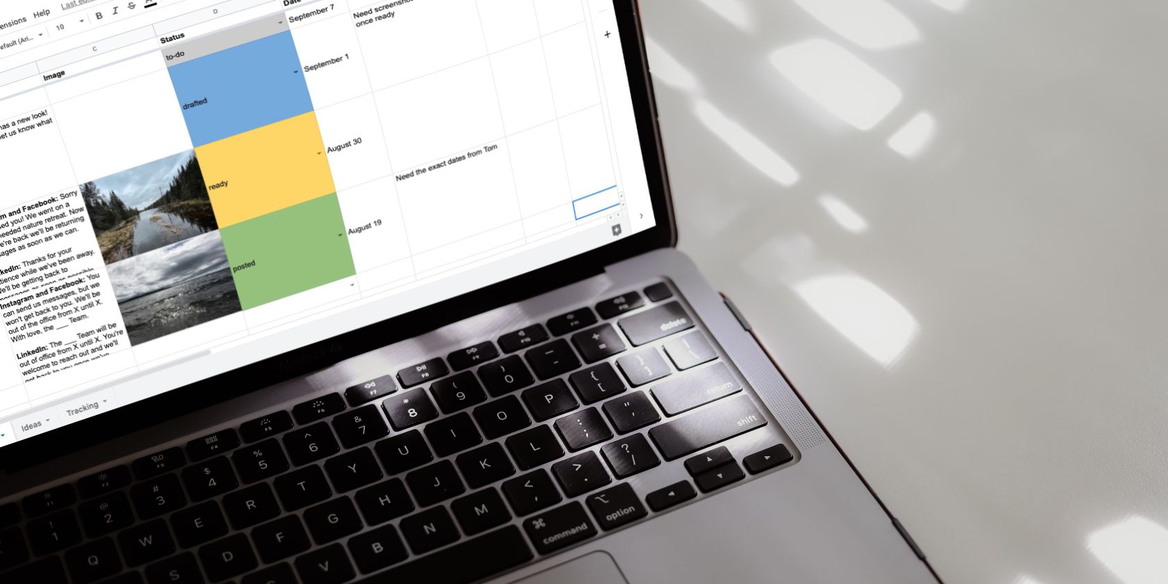 Календарь контента в Google Sheets