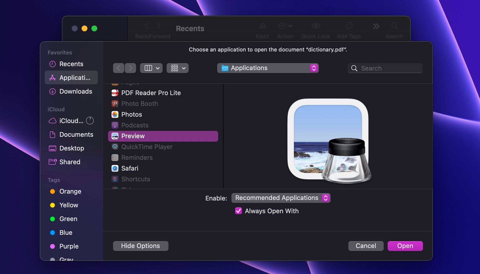 Выбор приложения для конкретного файла