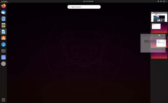 Создание нового рабочего стола между существующими в GNOME