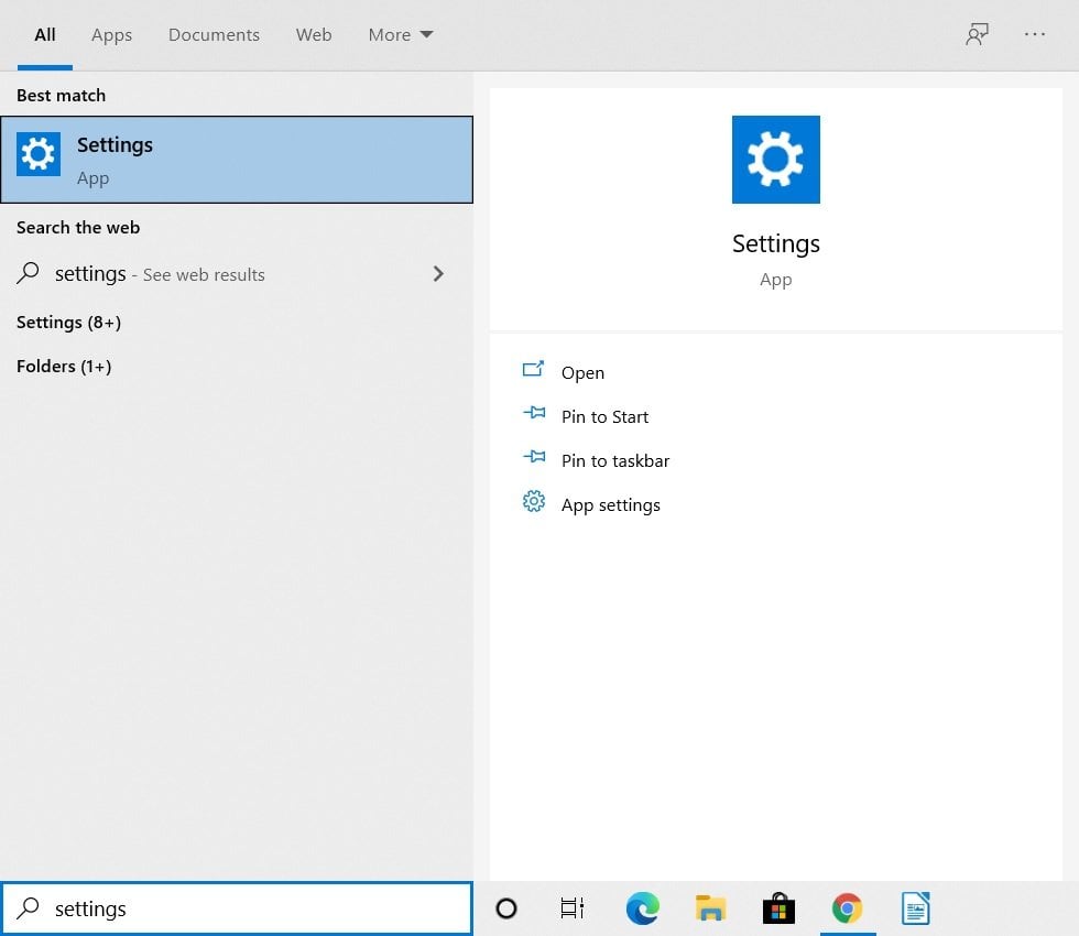 Windows-Einstellungen: Startseite