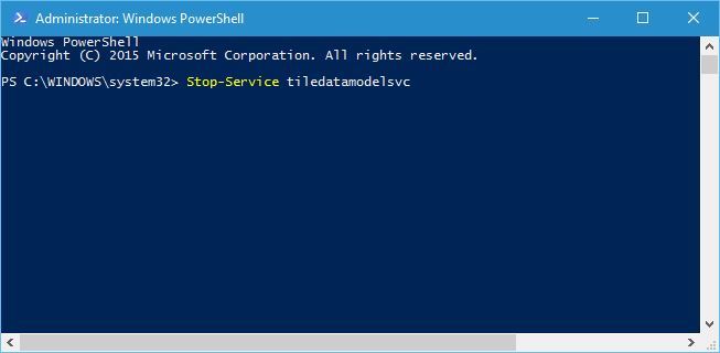 Остановка tiledatamodelsvc через PowerShell
