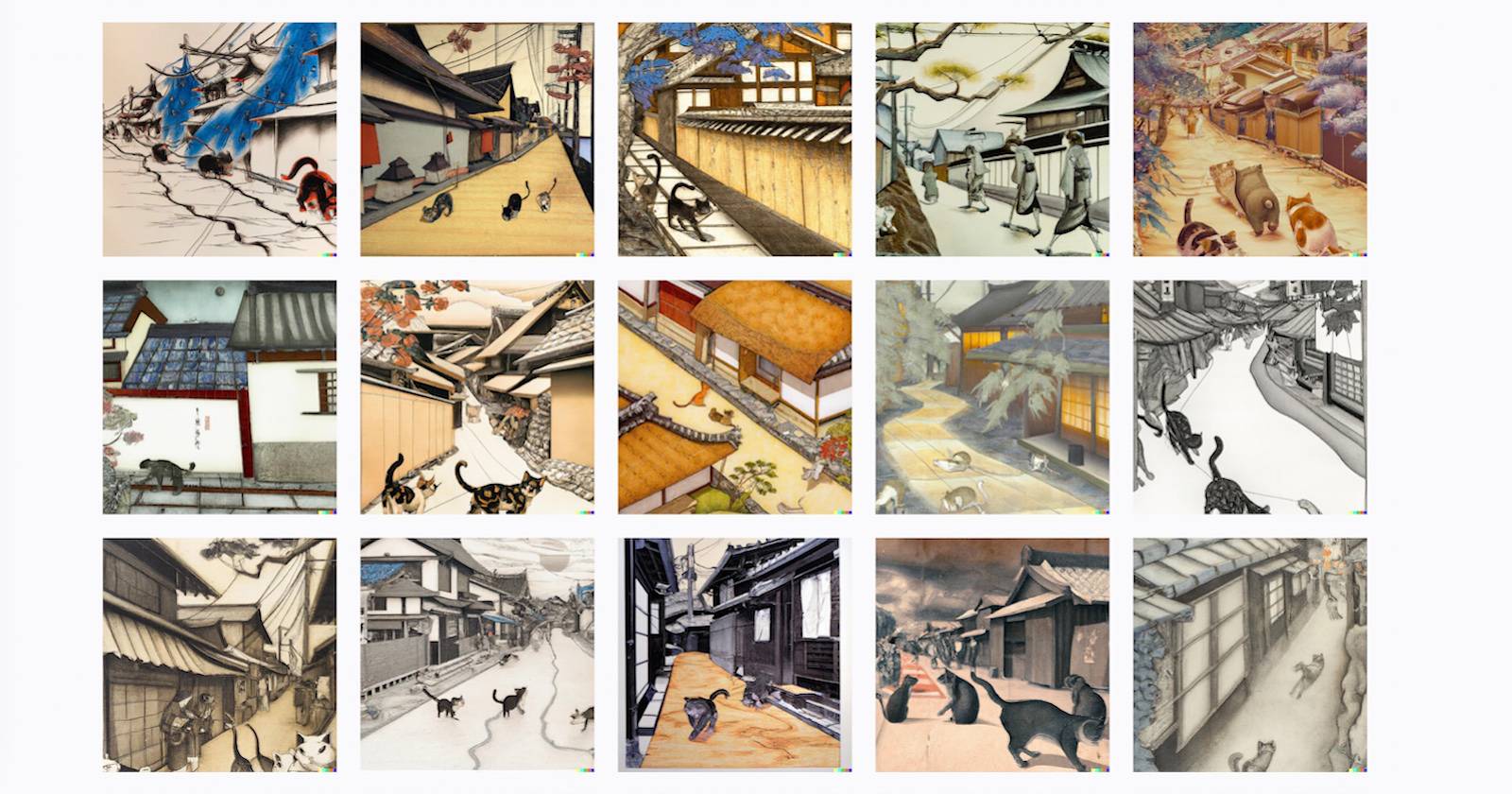 Просмотр галереи с изображениями, сгенерированными Dall-E.